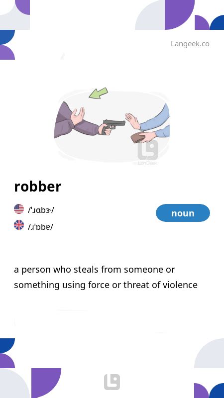 Translate 'robber' into Tagalog: meaning & definition .